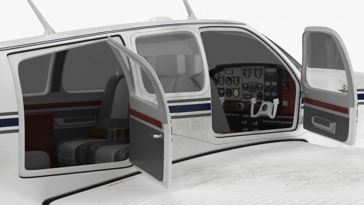 3D Propeller Aircraft Beechcraft Bonanza S35