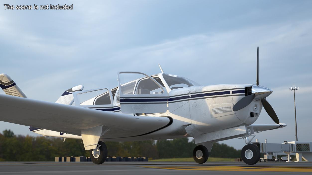 3D Propeller Aircraft Beechcraft Bonanza S35