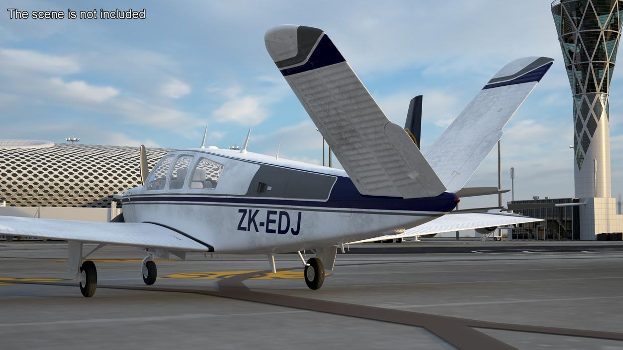 3D Propeller Aircraft Beechcraft Bonanza S35