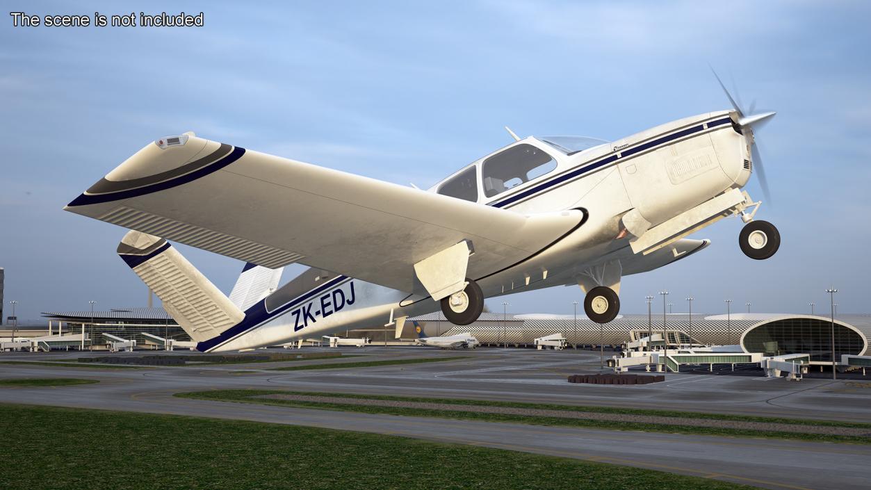 3D Propeller Aircraft Beechcraft Bonanza S35