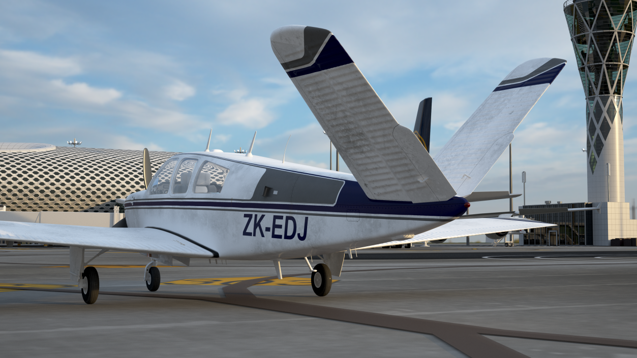 3D Propeller Aircraft Beechcraft Bonanza S35