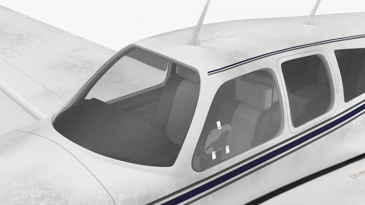 3D Propeller Aircraft Beechcraft Bonanza S35