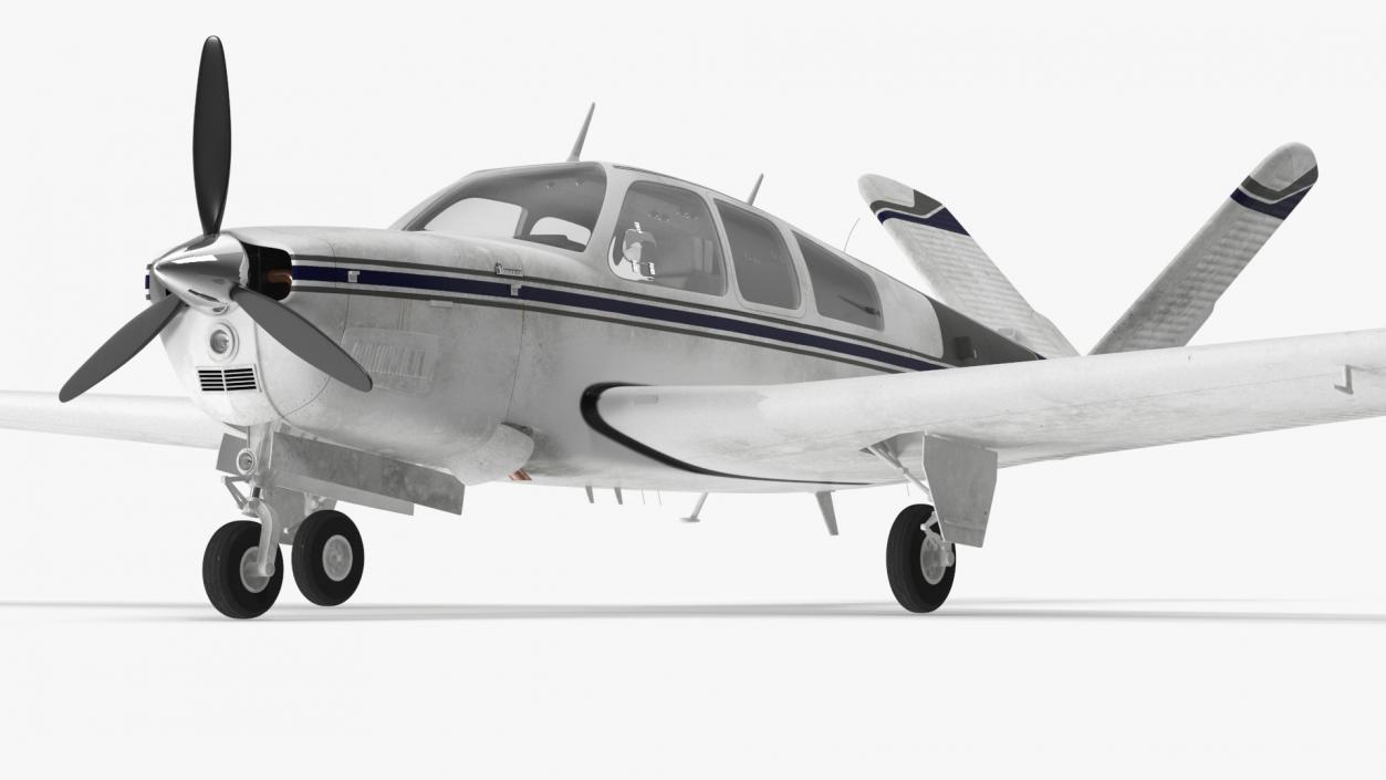 3D Propeller Aircraft Beechcraft Bonanza S35