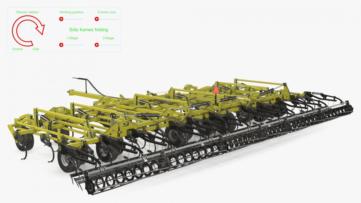 3D model Seedbed Cultivator Rigged