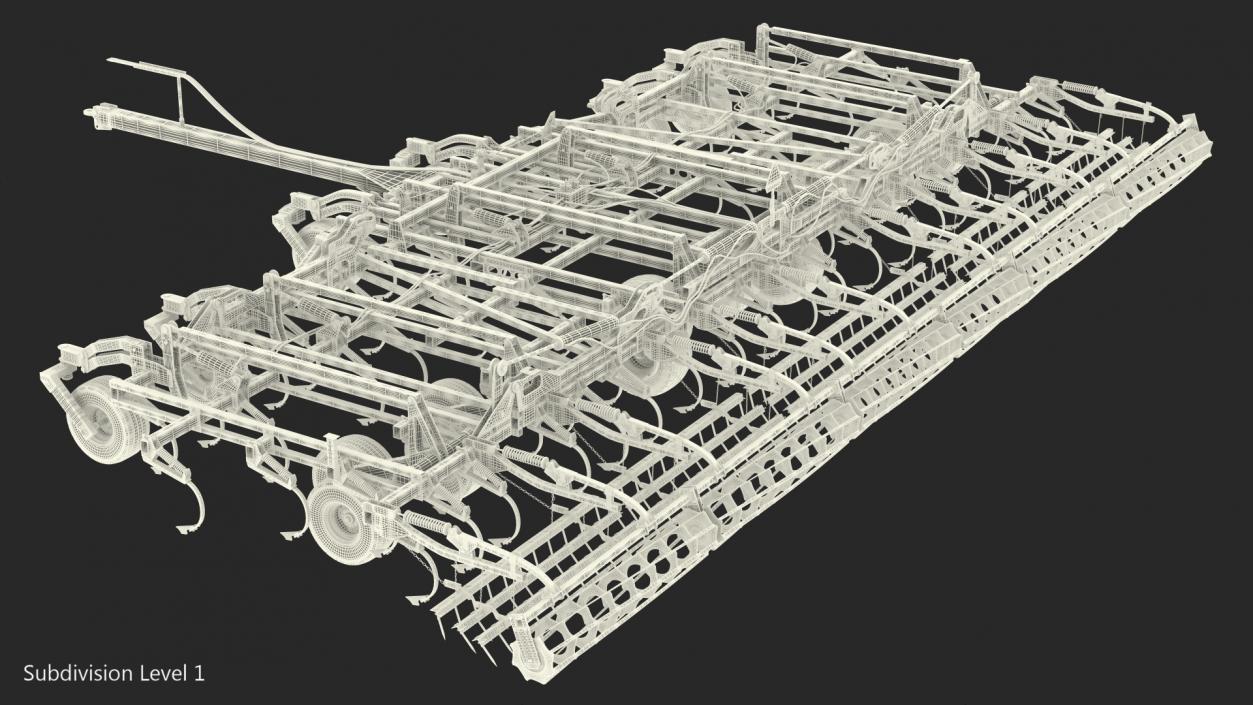 3D model Seedbed Cultivator Rigged