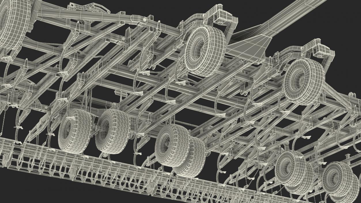 3D model Seedbed Cultivator Rigged