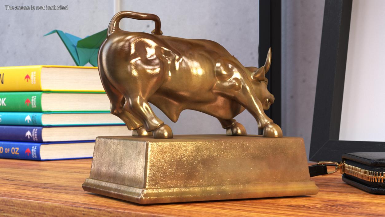 3D Wall Street Bull on Pedestal model