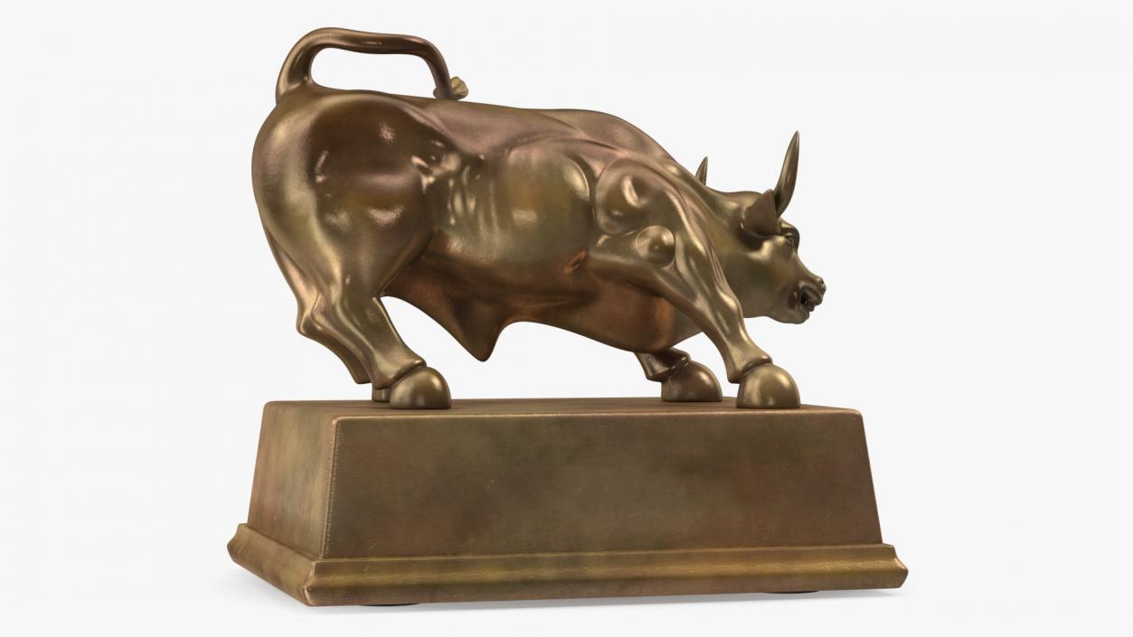 3D Wall Street Bull on Pedestal model