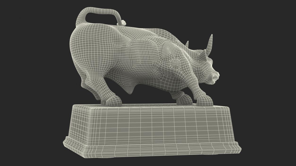 3D Wall Street Bull on Pedestal model