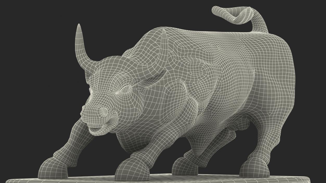 3D Wall Street Bull on Pedestal model