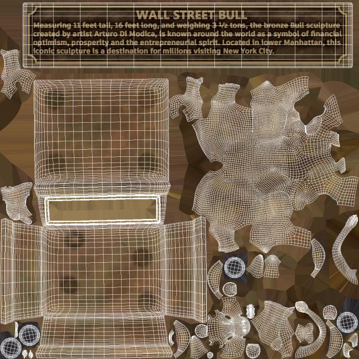 3D Wall Street Bull on Pedestal model