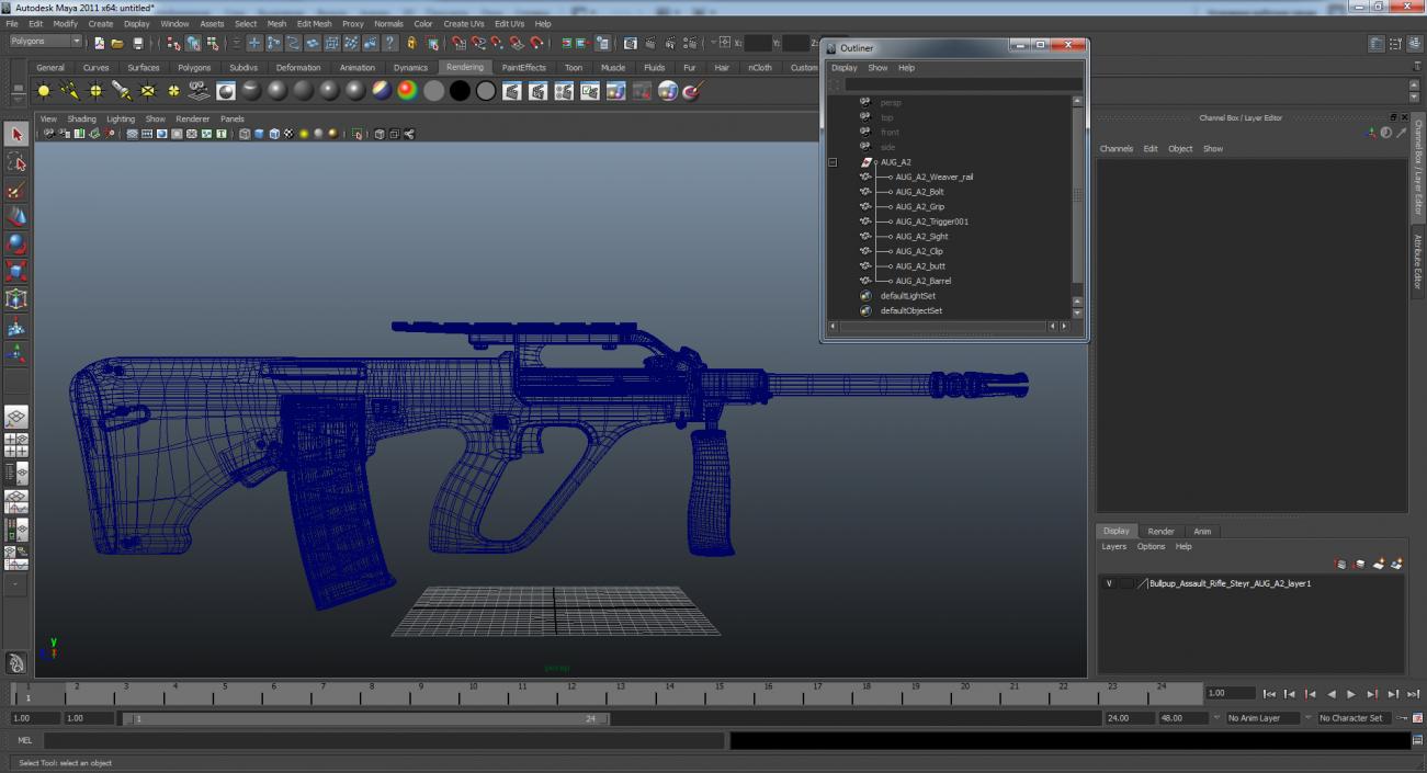 Bullpup Assault Rifle Steyr AUG A2 3D model