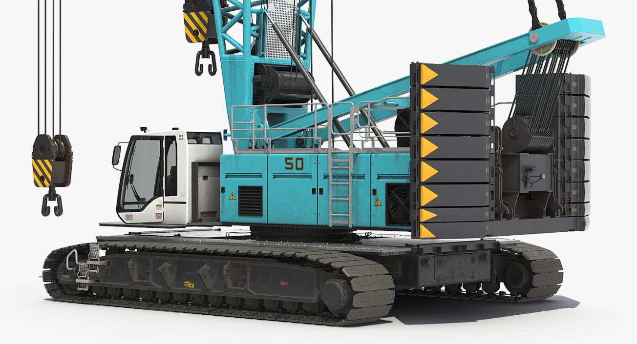 3D Crawler Crane Generic Rigged model