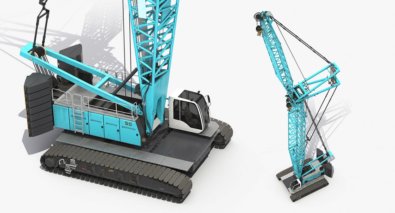 3D Crawler Crane Generic Rigged model