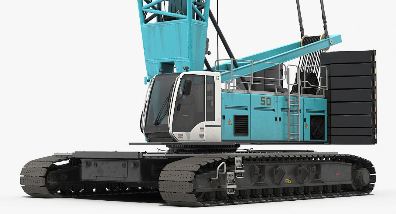 3D Crawler Crane Generic Rigged model