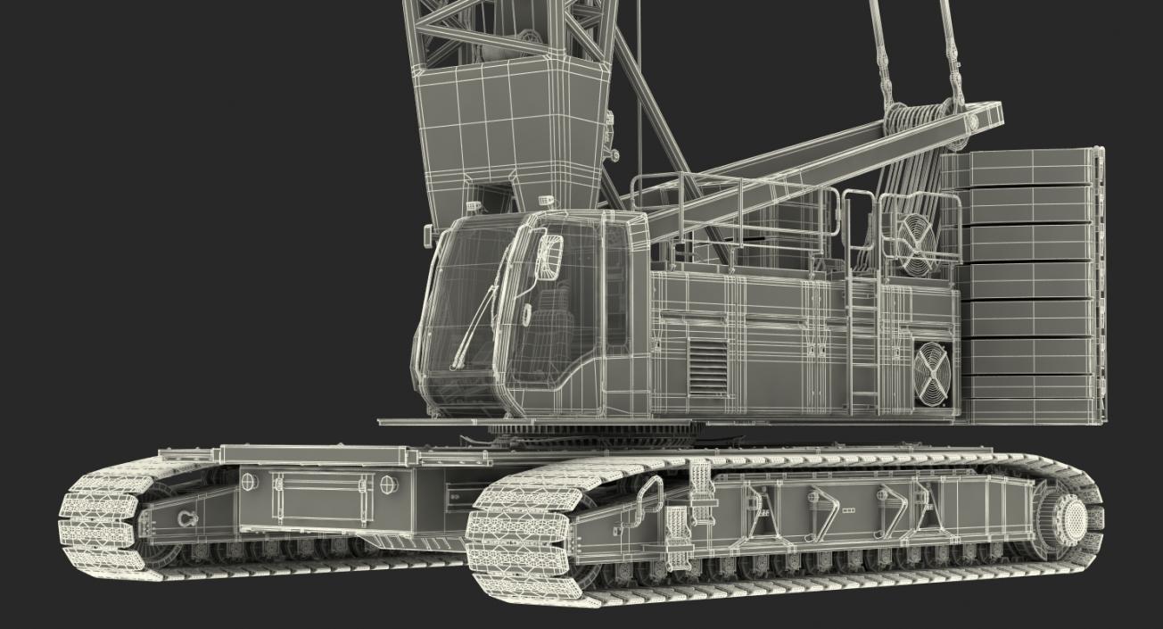 3D Crawler Crane Generic Rigged model