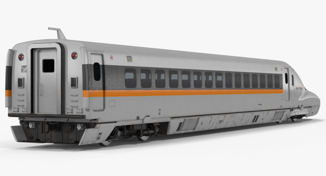 3D Bullet Train Locomotive Rail Star model