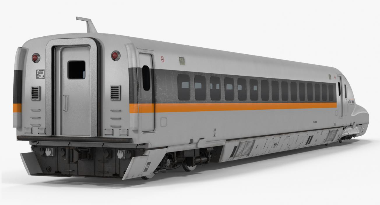 3D Bullet Train Locomotive Rail Star model