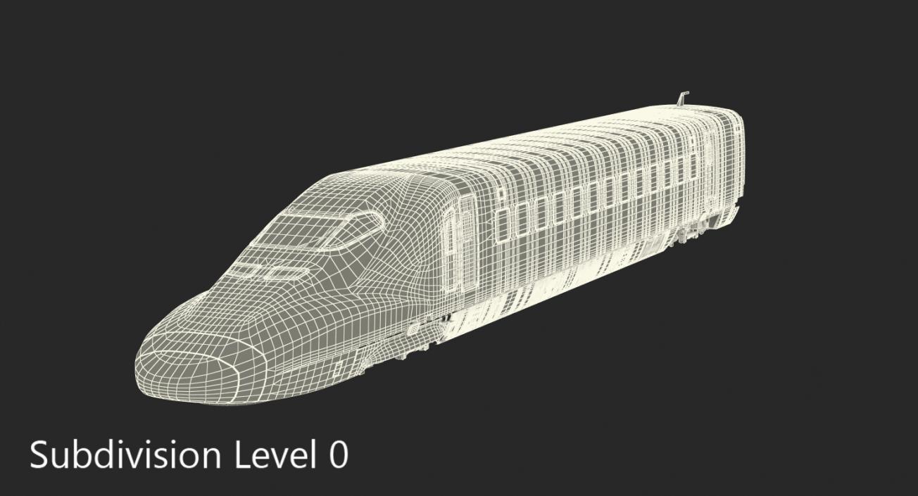 3D Bullet Train Locomotive Rail Star model