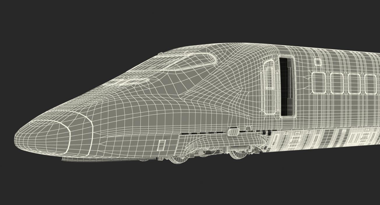 3D Bullet Train Locomotive Rail Star model