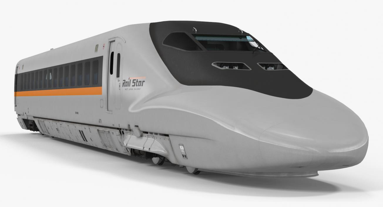 3D Bullet Train Locomotive Rail Star model