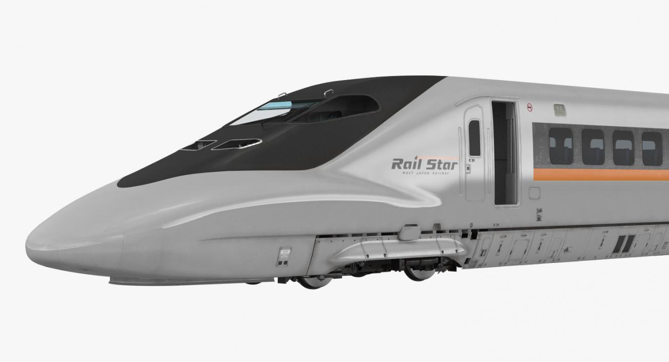 3D Bullet Train Locomotive Rail Star model