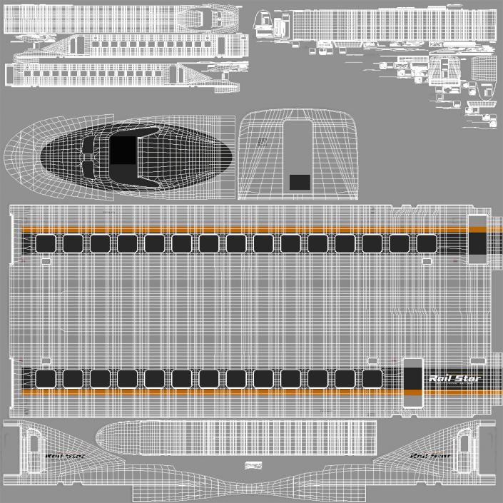 3D Bullet Train Locomotive Rail Star model