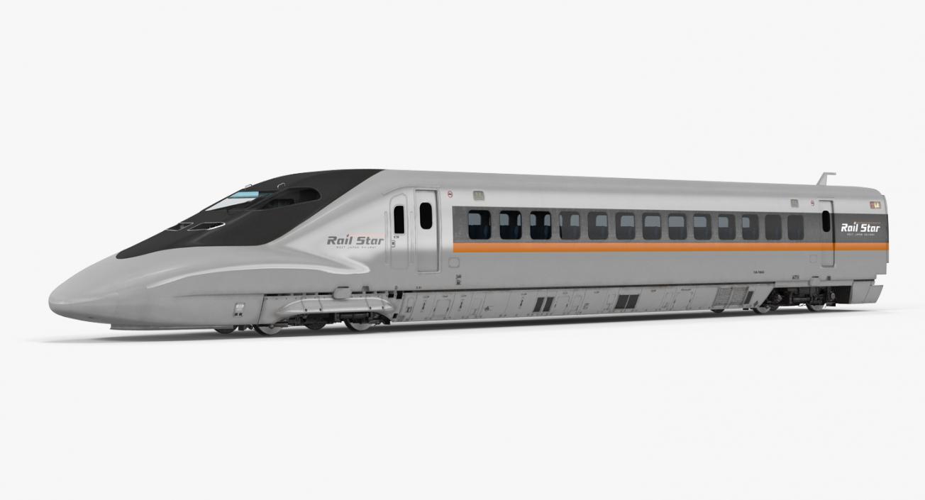 3D Bullet Train Locomotive Rail Star model