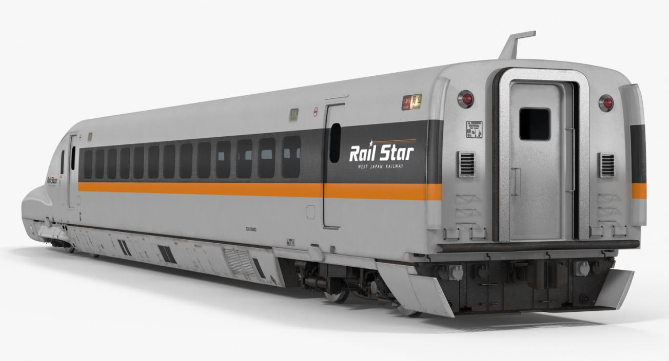 3D Bullet Train Locomotive Rail Star model