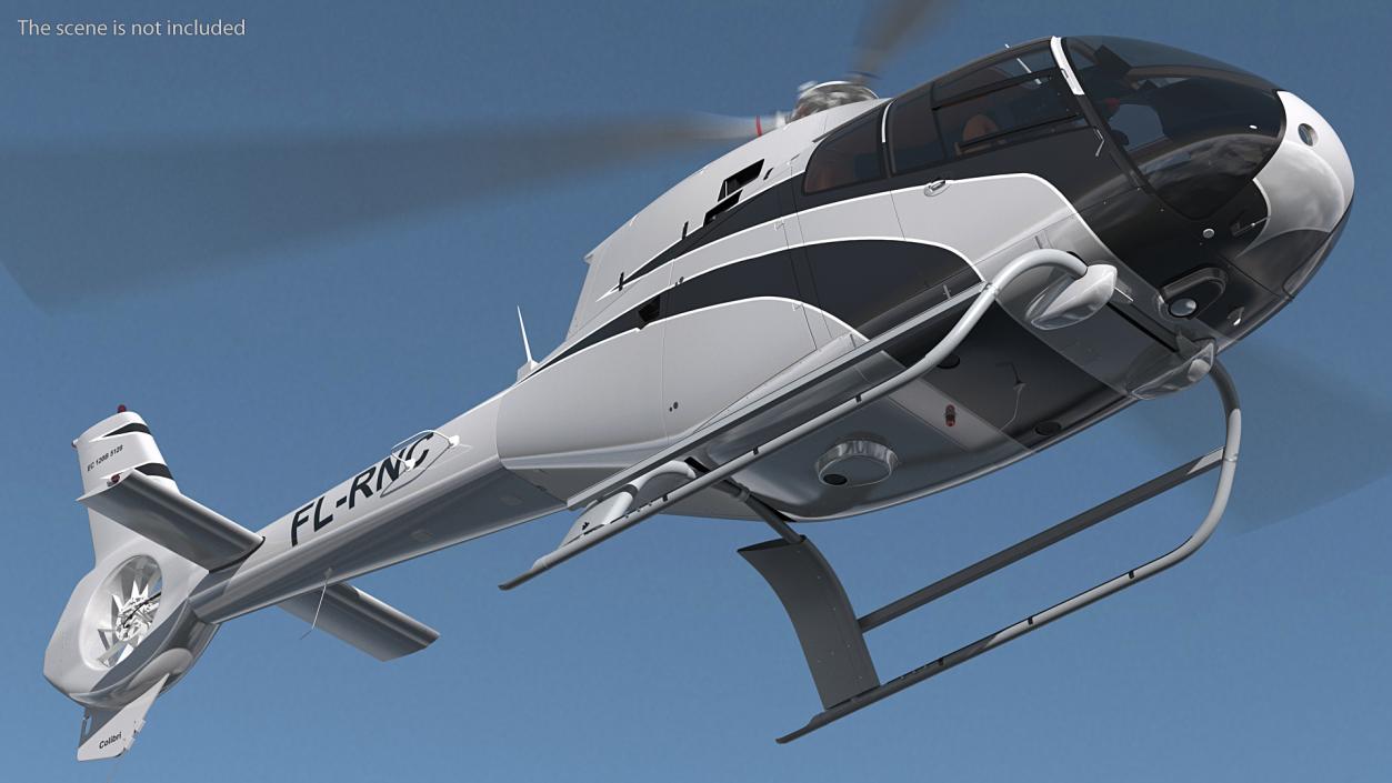 3D Airbus H120 Lightweight Helicopter Rigged