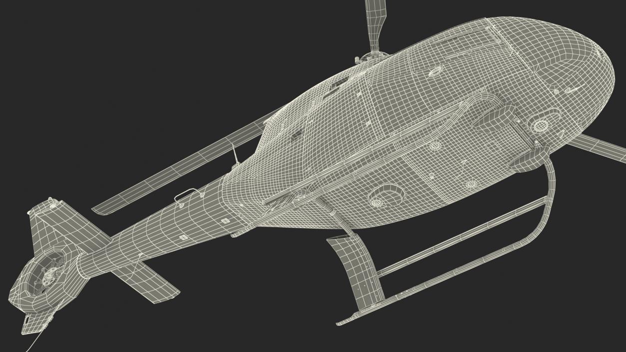 3D Airbus H120 Lightweight Helicopter Rigged