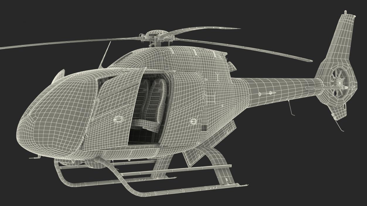 3D Airbus H120 Lightweight Helicopter Rigged