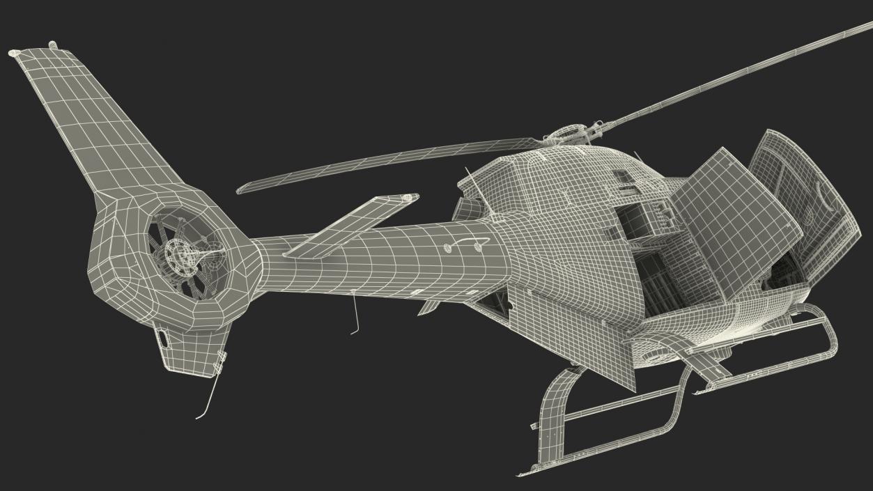 3D Airbus H120 Lightweight Helicopter Rigged