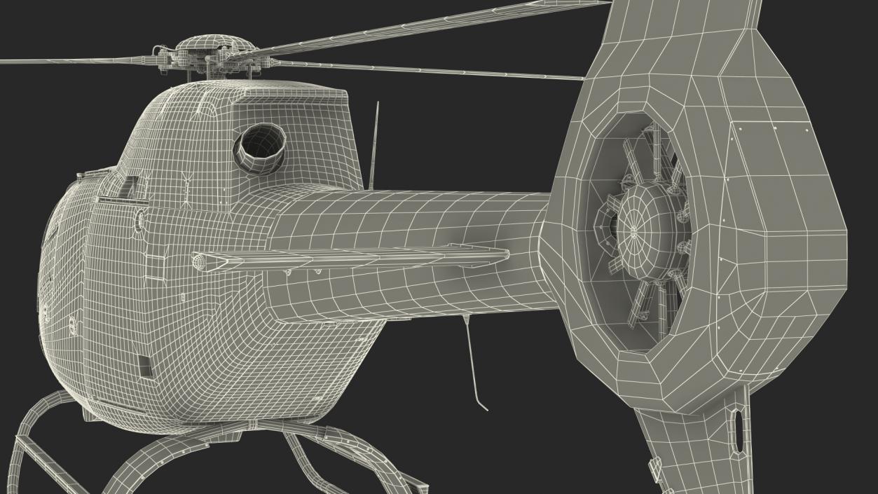 3D Airbus H120 Lightweight Helicopter Rigged