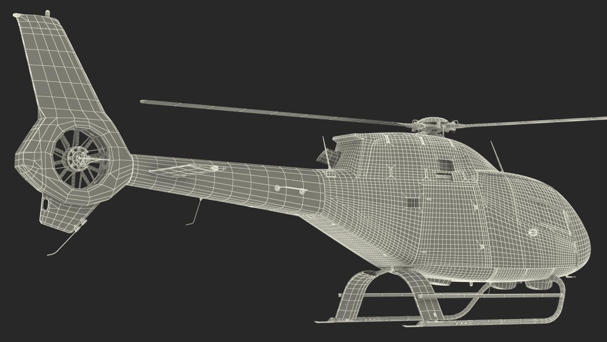 3D Airbus H120 Lightweight Helicopter Rigged