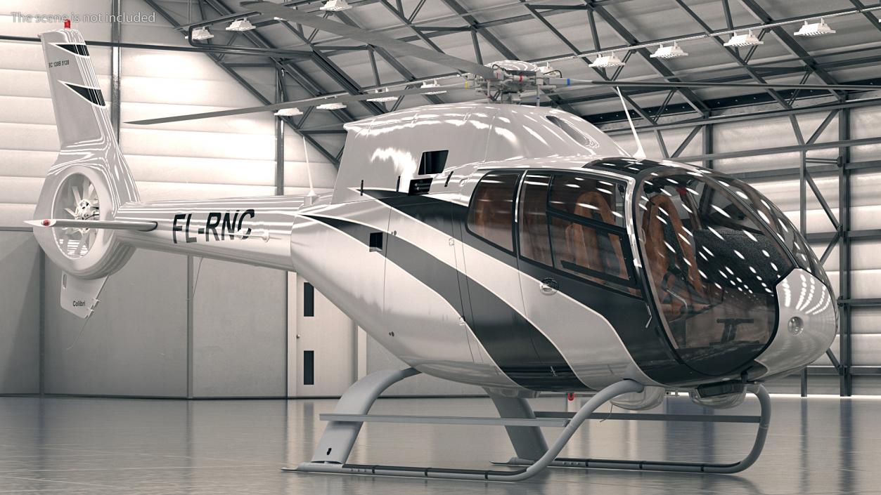 3D Airbus H120 Lightweight Helicopter Rigged