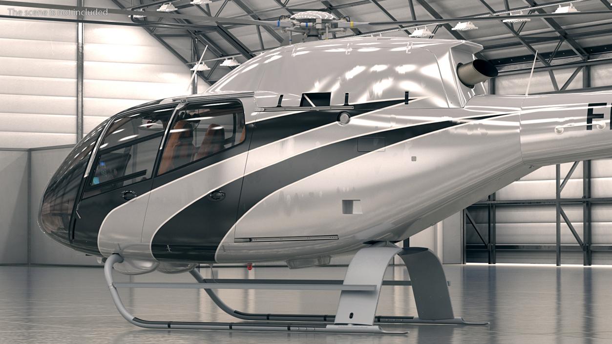 3D Airbus H120 Lightweight Helicopter Rigged