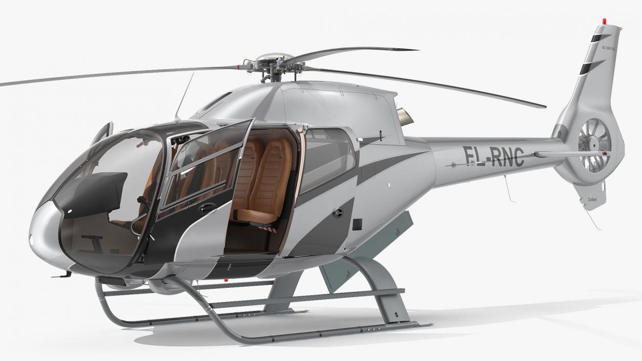 3D Airbus H120 Lightweight Helicopter Rigged