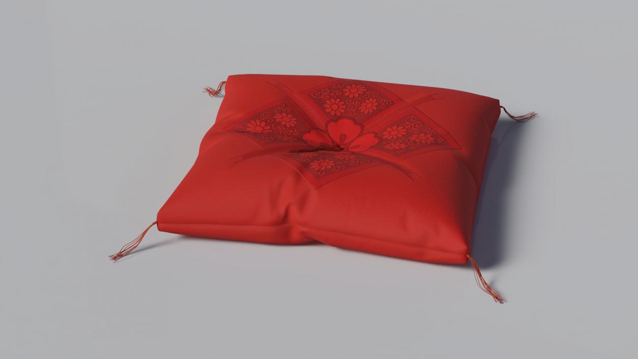 3D Japanese Floor Cushion Red