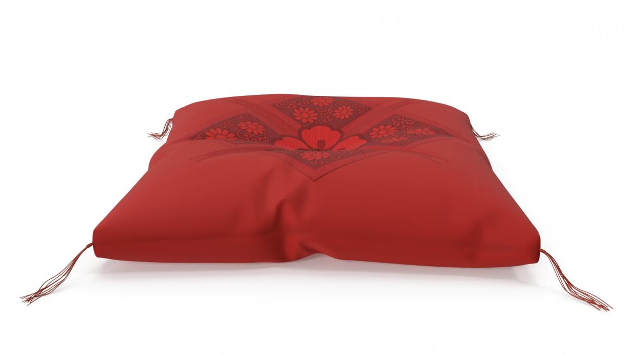 3D Japanese Floor Cushion Red