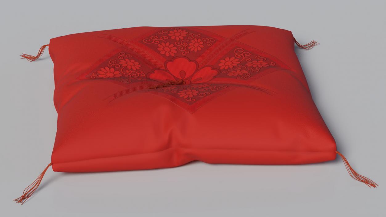 3D Japanese Floor Cushion Red