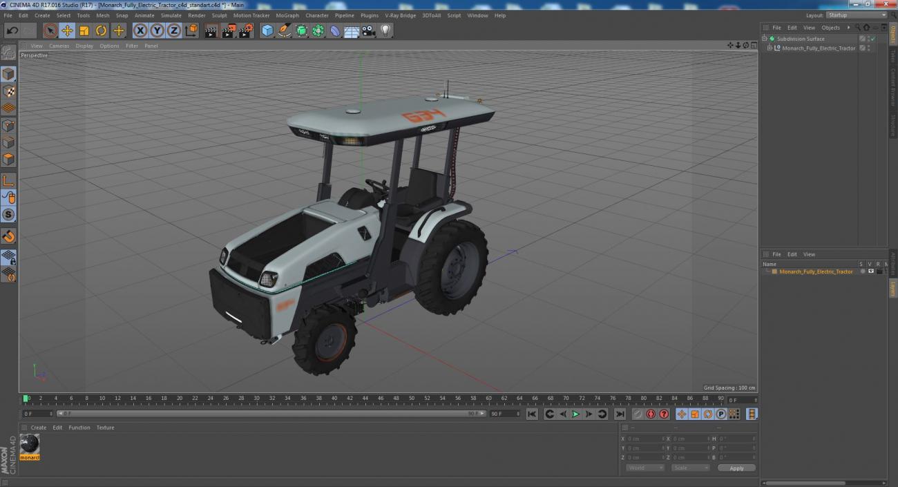 3D model Monarch Fully Electric Tractor