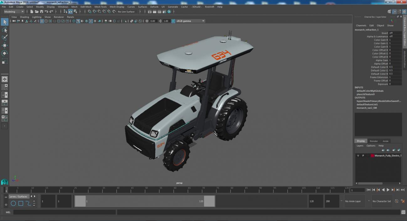 3D model Monarch Fully Electric Tractor