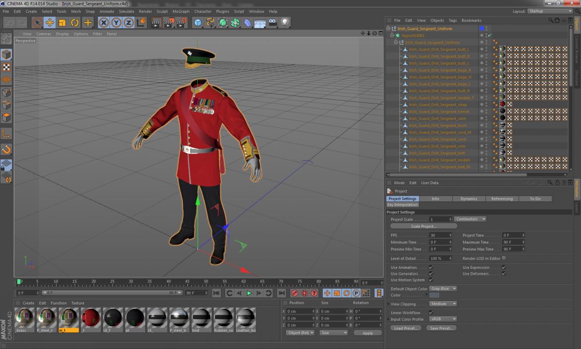 3D Irish Guard Sergeant Uniform model