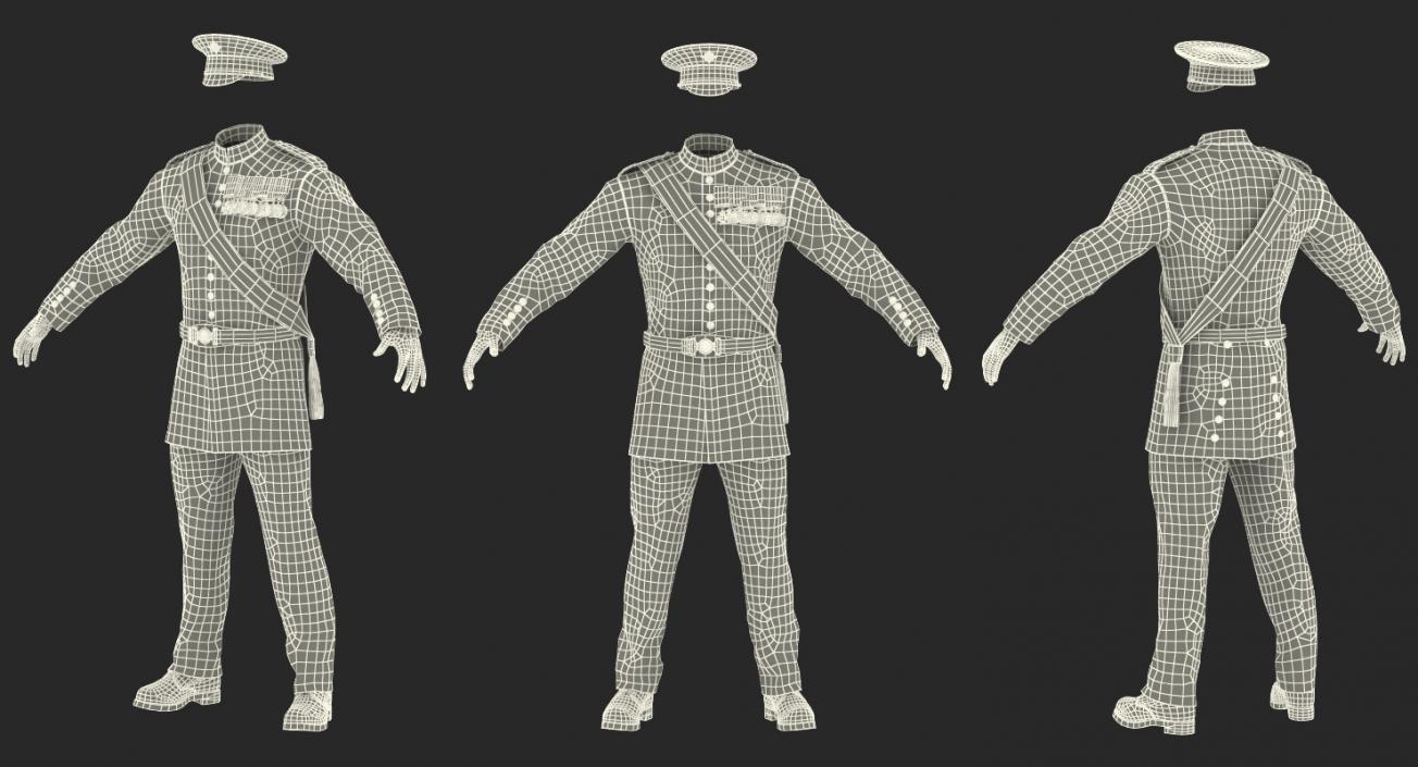 3D Irish Guard Sergeant Uniform model