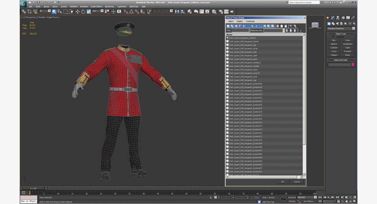 3D Irish Guard Sergeant Uniform model