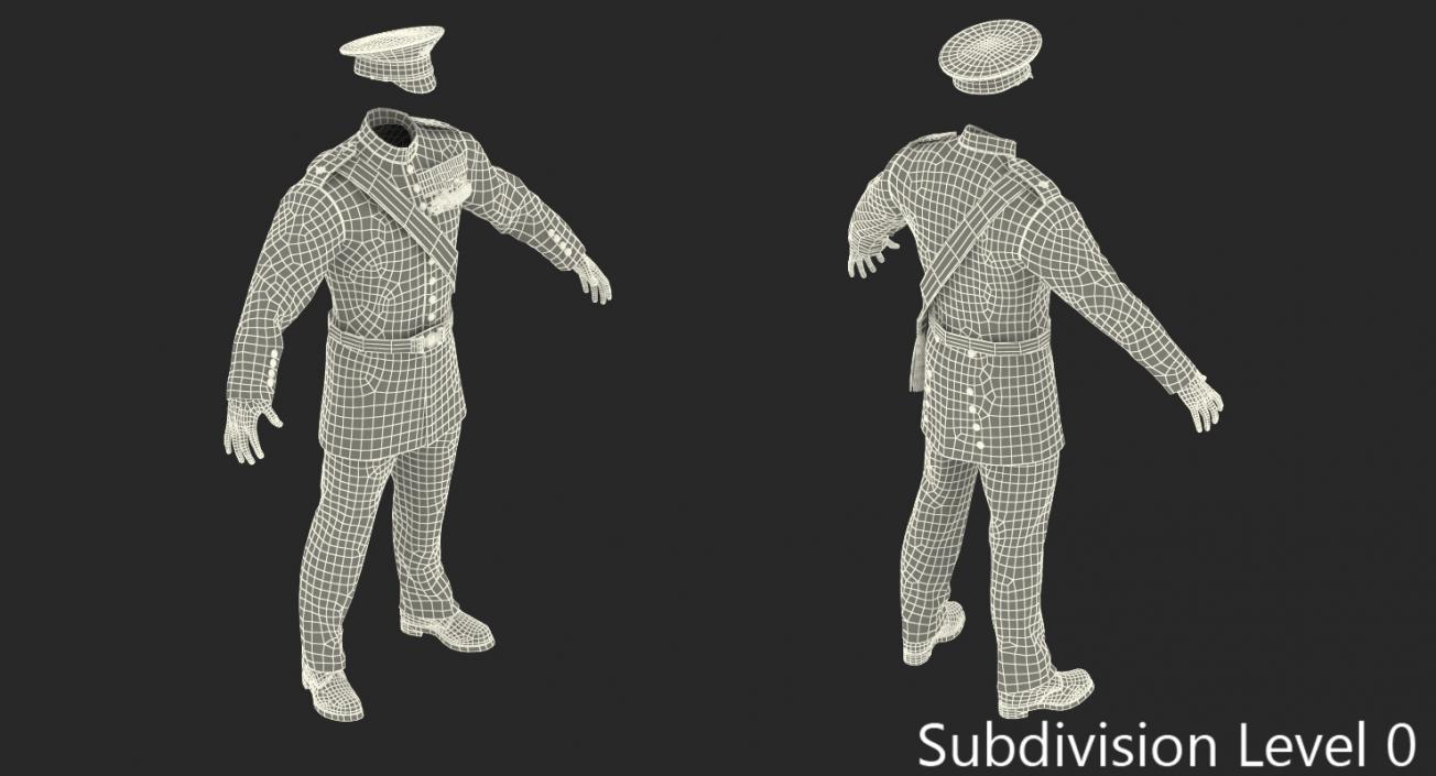 3D Irish Guard Sergeant Uniform model