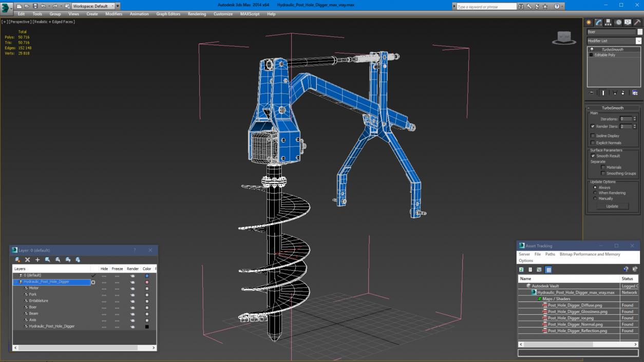 3D Hydraulic Post Hole Digger