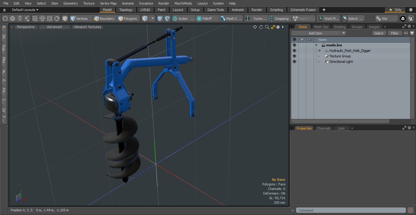 3D Hydraulic Post Hole Digger