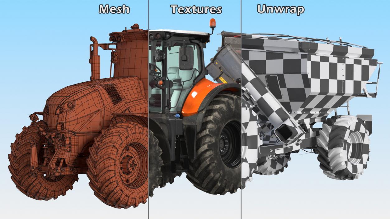 Generic Tractor Detailed Interior Dirty with Transbordeur 3D